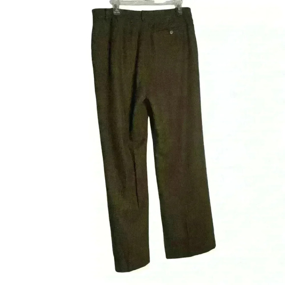 Lauren brown merino wool tweed fully lined straight leg trousers size 12 - Picture 3 of 11